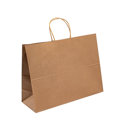 Reusable White Kraft Paper T Shirt Bags Flexo Printing With Handle